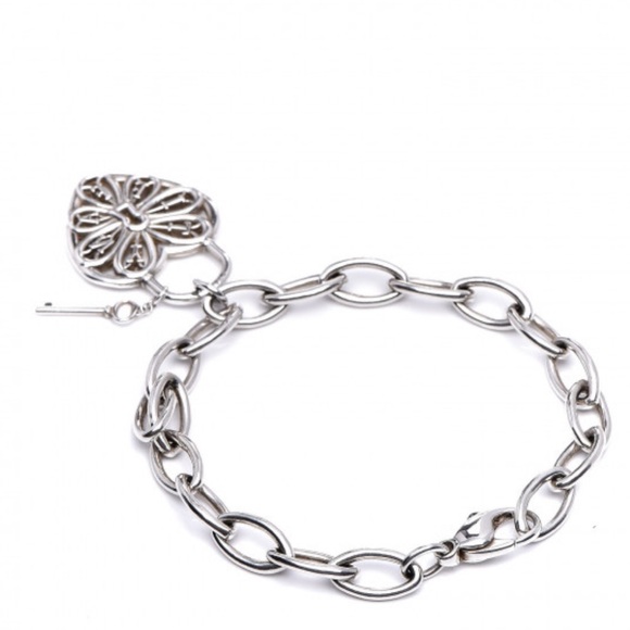 Tiffany Large Filigree 925 ❤️ Key Bracelet 7.5 - Picture 5 of 5